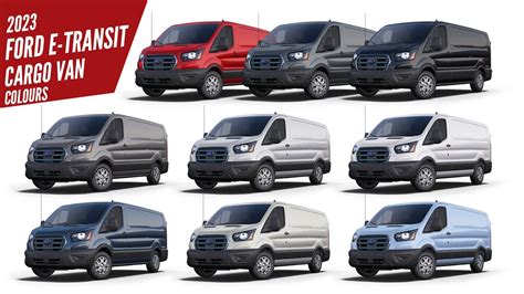 2023 Ford E-Transit Cargo Van - All Color Options - Images | AUTOBICS - YouTube