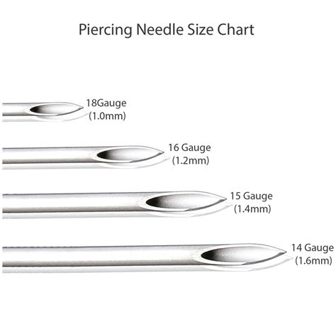 10PC Piercing Needles Hollow Surgical Steel 10G 12G 13G 14G 16G 18G 20 ...