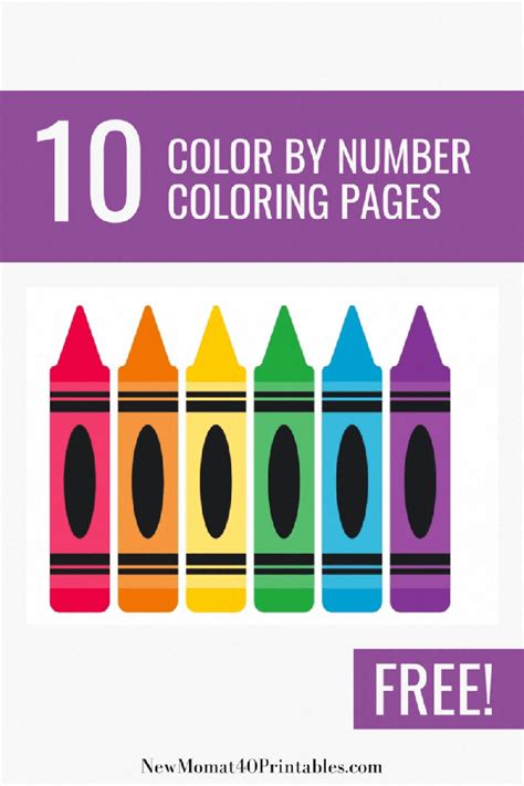 Free Pintable Color by Number Coloring Pages for Kids - New Mom at 40 Printables Kindergarten ...