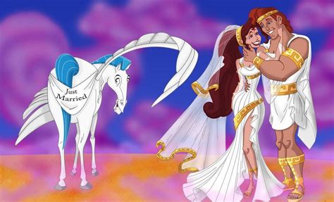 Hercules And Megara With Pegasus