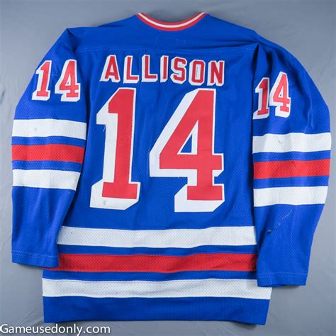 Mike Allison New York Rangers Game Used Jersey Early 80's - Game Used Only