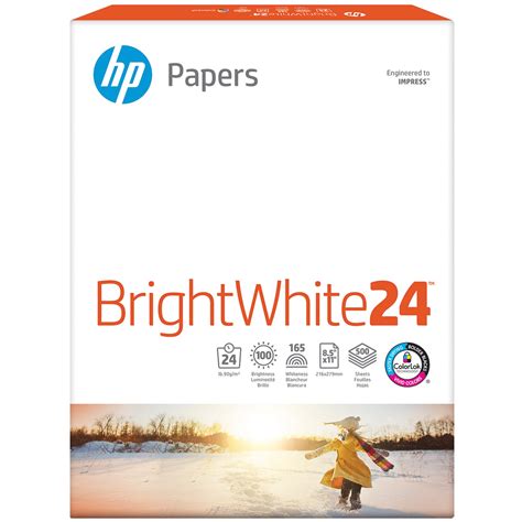 HP BrightWhite24 Inkjet Paper, Bright White, Letter-Size (8 1/2" x 11"), 24 lb., Ream | Grand & Toy