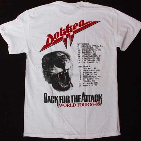 DOKKEN BACK FOR THE ATTACK WORLD TOUR 87-88 - Best Rock T-shirts