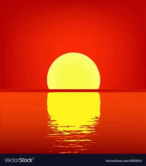 Sunset at sea Royalty Free Vector Image - VectorStock