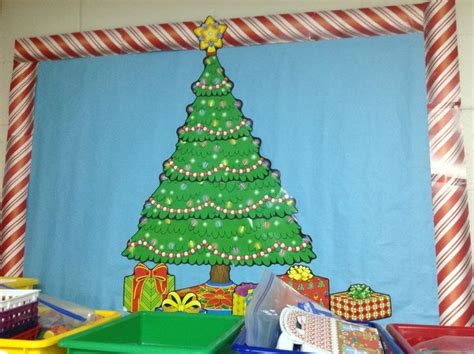 Christmas tree bulletin board | Holiday crafts for kids, Christmas tree with gifts, Christmas ...