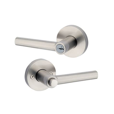 Kwikset Milan Satin Nickel SmartKey Keyed Entry Door Handle at Lowes.com