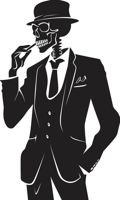 Smoky Swagger Insignia Vector Design for Gentleman Skeleton Icon with Style Classic Cohiba Crest ...