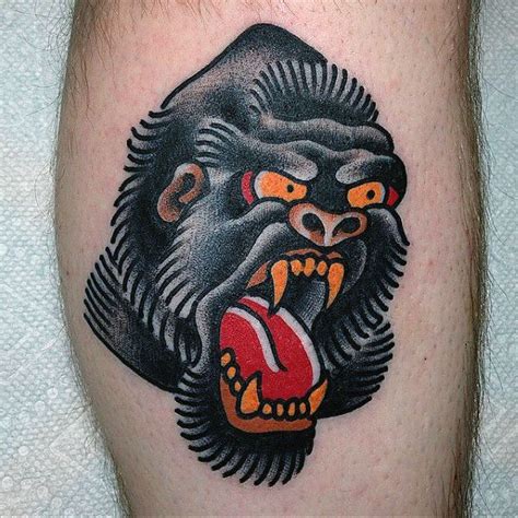 Angry Black Gorilla Tattoo for Men