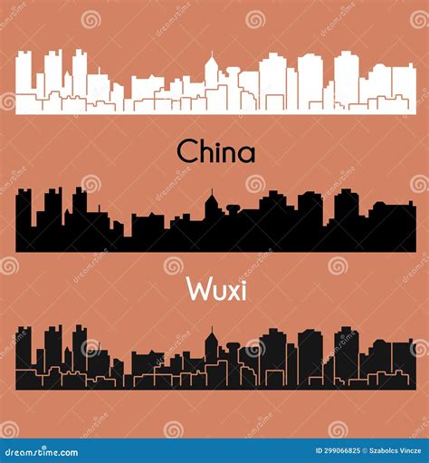 Wuxi, China City Silhouette Stock Vector - Illustration of asia, park: 299066825