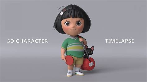 3D character Timelapse - YouTube