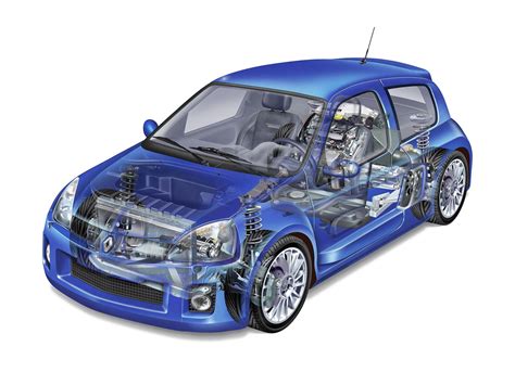 Renault Clio V6 Cutaway Drawing in High quality