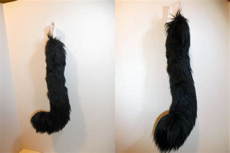 14in Curled Black Cat Neko Tail Cosplay Costume Accessory