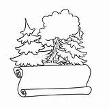 Scroll Paper Forest Trees Nature Coloring Page Cartoon Illustration  sketch template