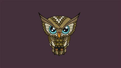 Brown owl cartoon illustration, owl, minimalism HD wallpaper ...