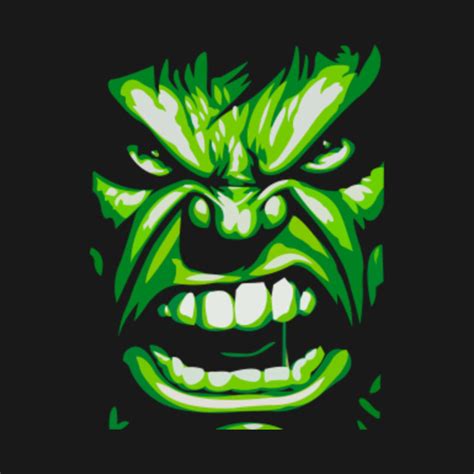 The Hulk Angry Face - Hulk - T-Shirt | TeePublic