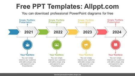 Horizontal Chevron Arrows PPT Diagram for free