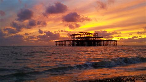 Brighton Pier At Sunset Free Stock Photo - Public Domain Pictures