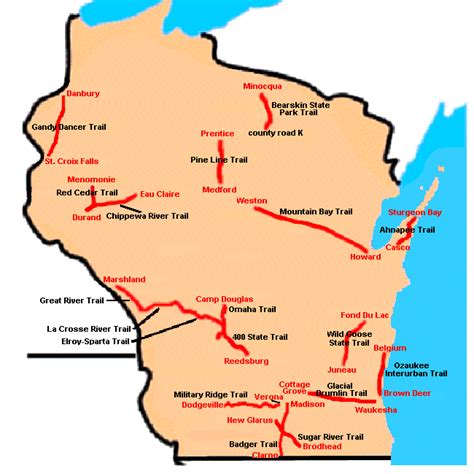 Rails To Trails Wisconsin Map - Zip Code Map