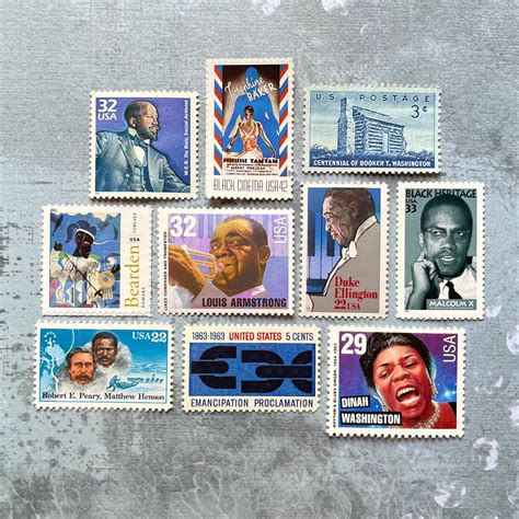 10 Unused Black History Vintage Postage Stamps. Random Grab - Etsy