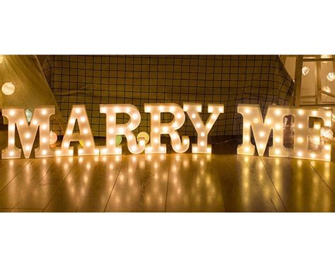 Marry Me Proposal Ideas Light Up Letters Unique Romantic | Etsy