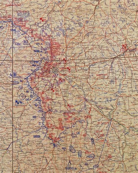 WWII - High water mark for Operation Barbarossa. German Armed Forces High Command situation map ...