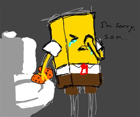 SpongeBob cleaning with a sponge - Drawception