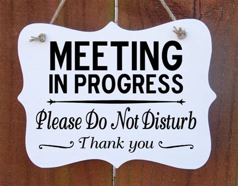 Meeting in Progress Sign Do Not Disturb Sign Wood Sign for - Etsy