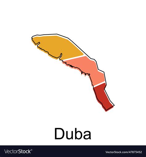 Duba map map of saudi arabia capital country Vector Image