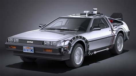 DeLorean DMC-12 Back To The Future episode 1 VRAY 3D model MAX OBJ 3DS FBX C4D LWO