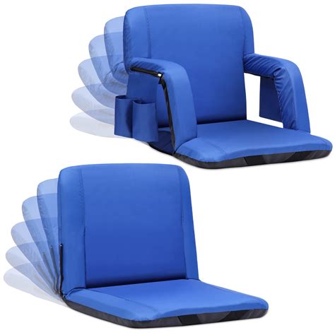 Sportneer Stadium Seats for Bleachers, 2 Pack Bleacher Seats with Back Support 6 Reclining ...