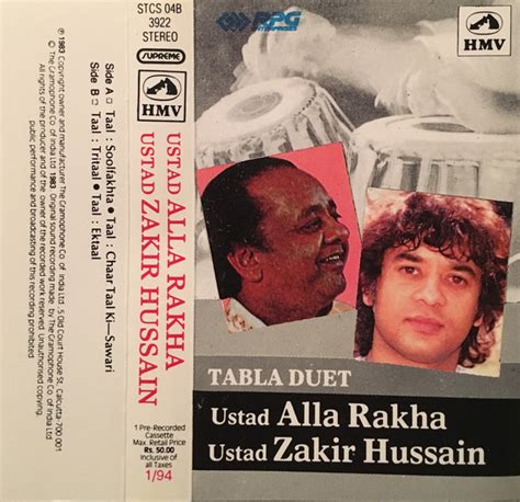 Zakir Hussain, Alla Rakha – Tabla Duet (1994, Cassette) - Discogs