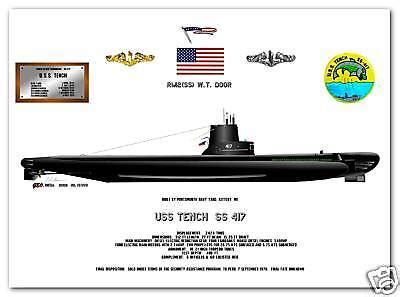 USS Tench SS 417, US Navy Tench Class Submarine Print | eBay