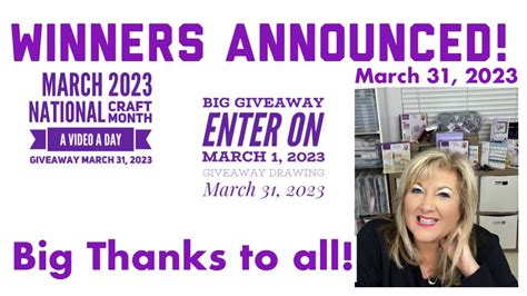 BIG National Craft Month Giveaway Winners Announced 🎉🎊🎈 | March 2023 Thank you! - YouTube