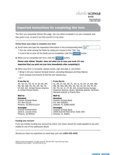 Charles Schwab Bank Routing Number | Examples and Forms