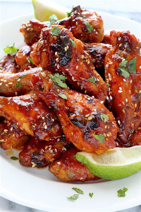 Sweet and Spicy Sriracha Baked Chicken Wings - Baker by Nature
