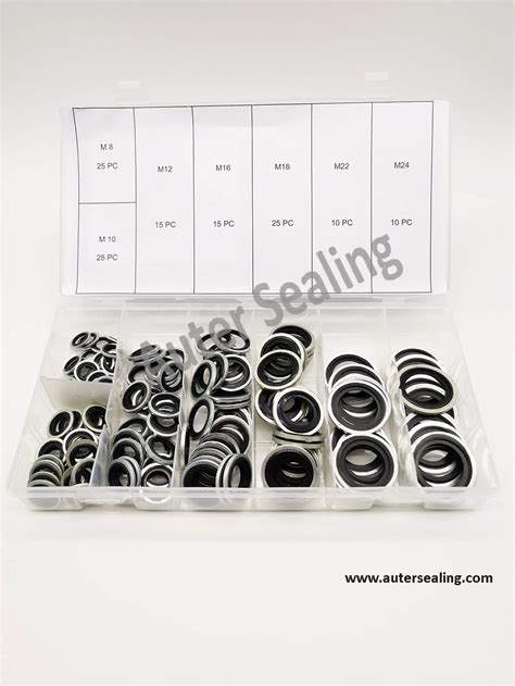 Metric 125 pcs 7 different popular sizes Bonded seal kit High quality ...