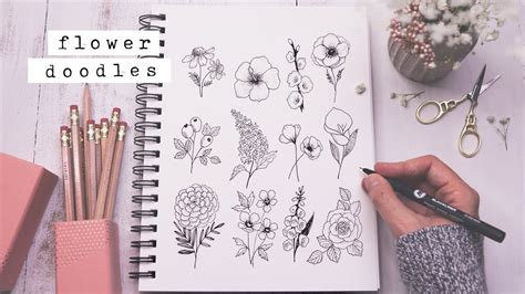 Twelve Easy Flower Doodles You Need To Know - YouTube