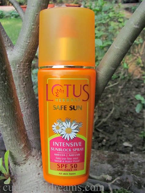 Curios and Dreams | Makeup and Beauty Product Reviews : Lotus Herbals Intensive Sunblock Spray ...