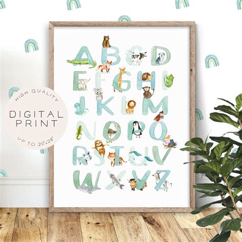 ABC Poster Alphabet Poster Animal Alphabet Print Educational - Etsy