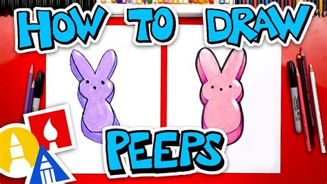 How To Draw An Easter Peeps Bunny - YouTube