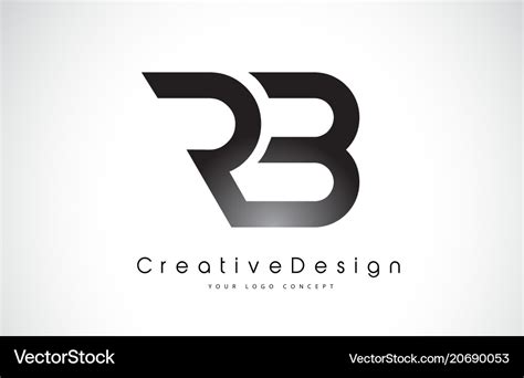 Rb r b letter logo design creative icon modern Vector Image