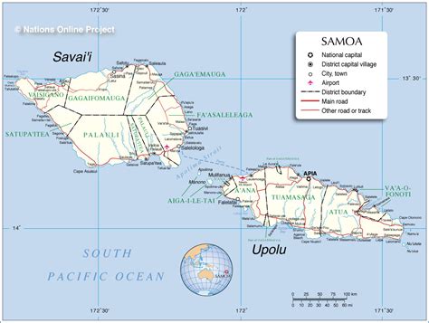 Administrative Map of Samoa - Nations Online Project