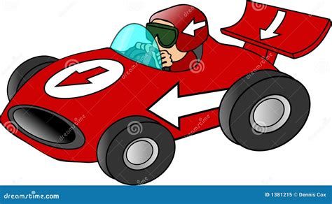 Red Race Car stock illustration. Illustration of helmet - 1381215