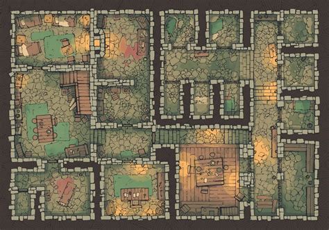 Dungeon Jail Battle Map – An Underground Prison by 2-Minute Tabletop | Fantasy city map, Fantasy ...