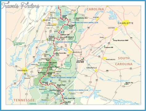 North Georgia Hiking Trails Map - TravelsFinders.Com