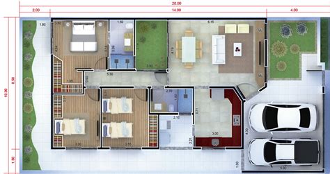 Plano de casa moderna de un piso - Planos de Casas, Modelos de Casas e ...