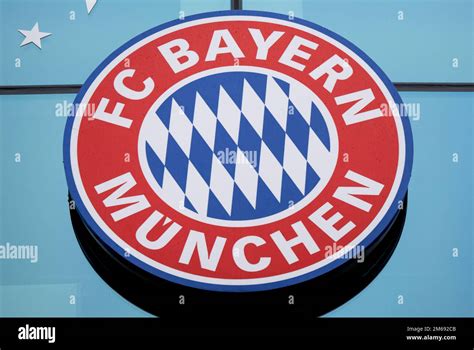 Munich, Germany. 03rd Jan, 2023. The Bayern Munich logo can be seen at the club grounds on ...