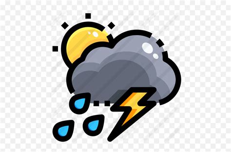 Scattered Thunderstorms - Scattered Thunderstorms Weather Icon Emoji ...