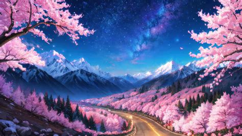 Cherry Blossom Forest Snowy 4K #7421l Wallpaper PC Desktop