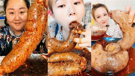 Chinese weird eating show:Only eat thick spicy pig blood sausage, a ...